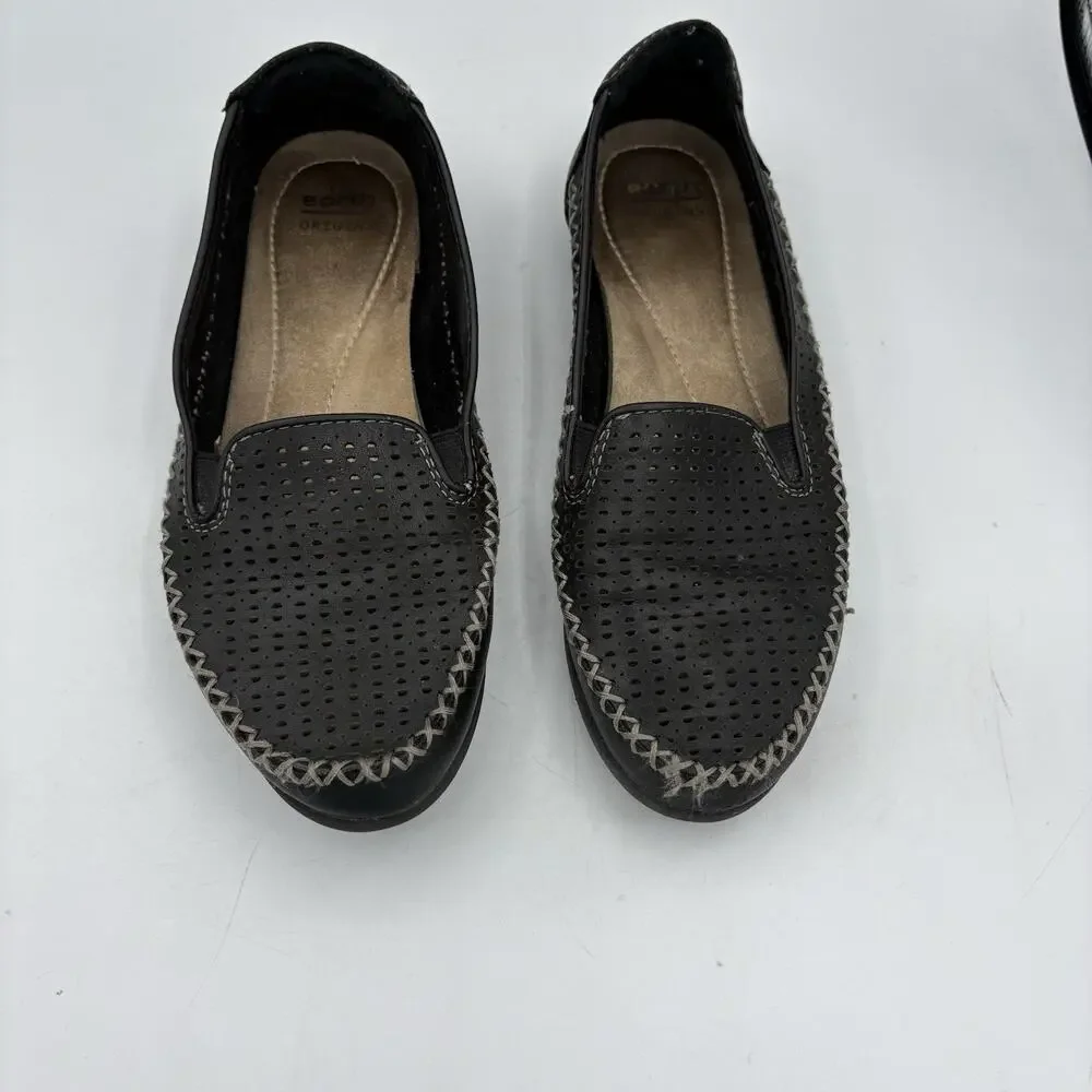 Earth‎ Origins Flats Womens Size 7 Lark Lizzy Black Slip On Casual Perforated